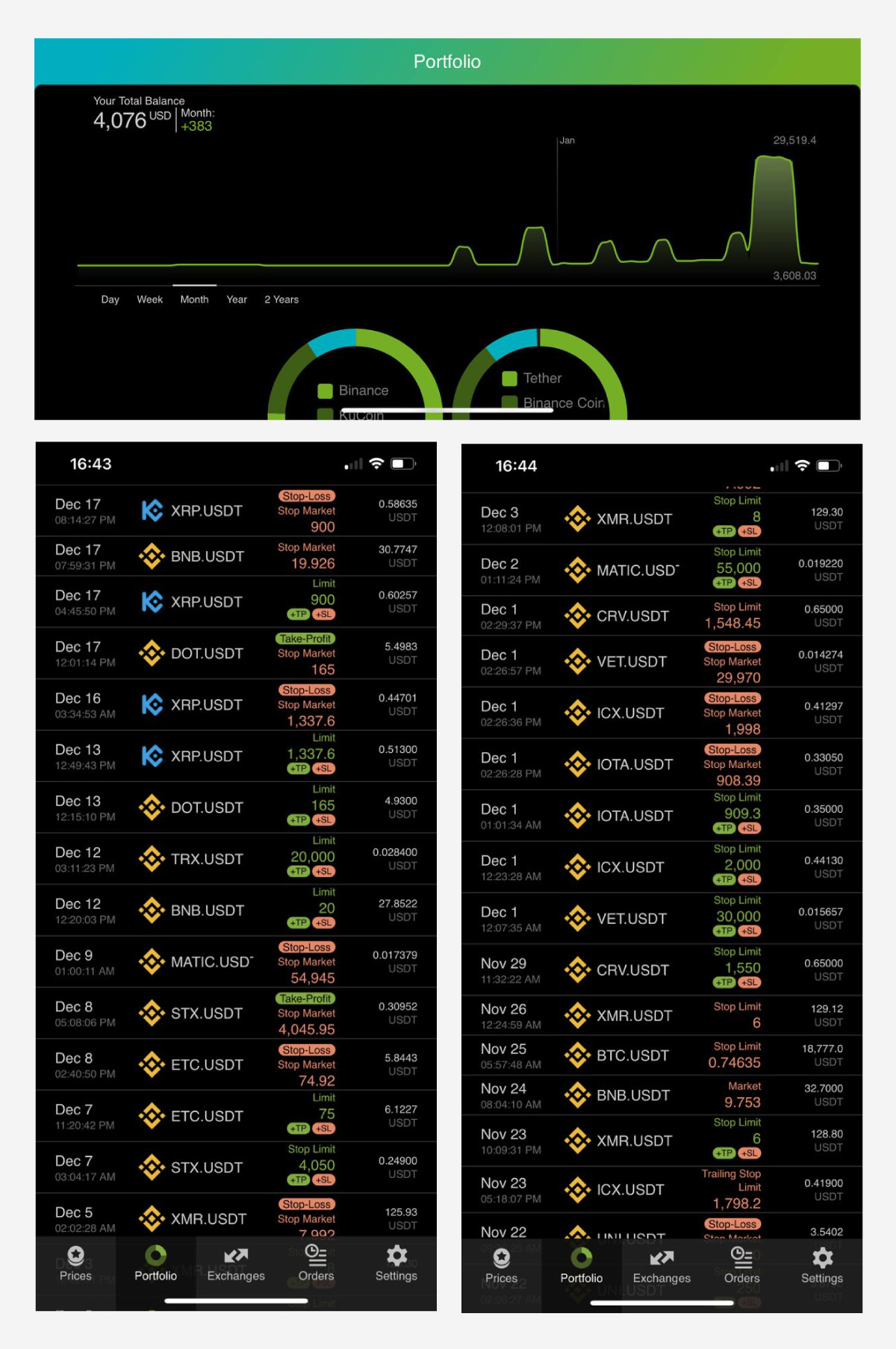 A crypto portfolio tracker app that integrates crypto exchanges