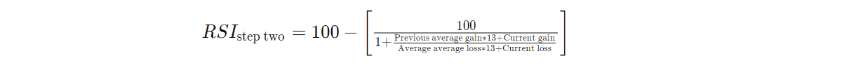 The average gain or loss used in the calculation is the average percentage gain or losses during a look-back period. The formula uses positive values for the average lossesâ