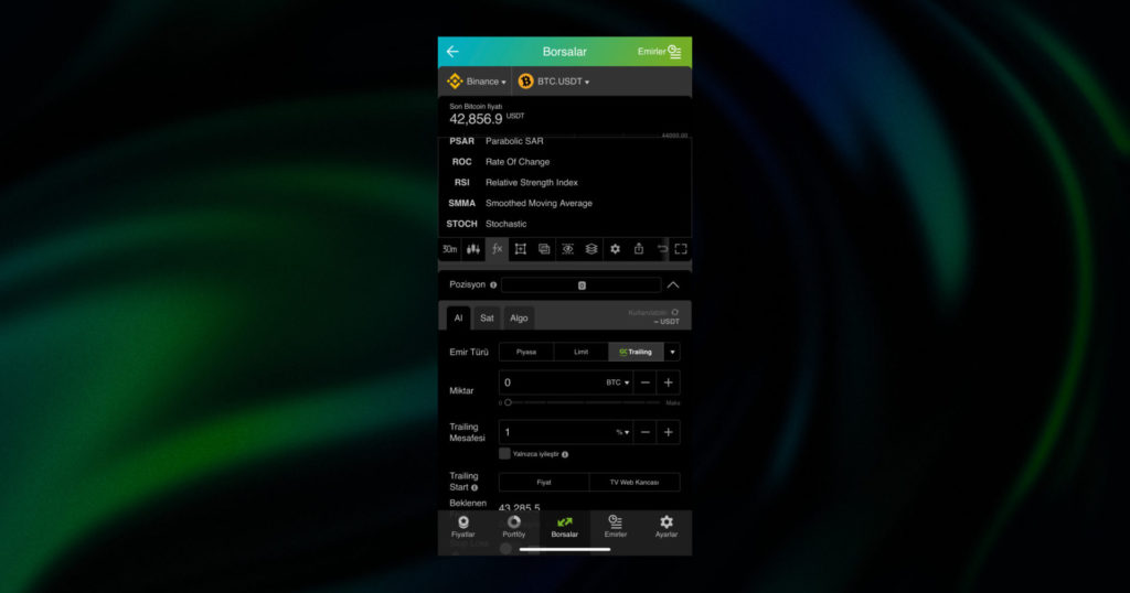 rsi göstergesini yapılandırma