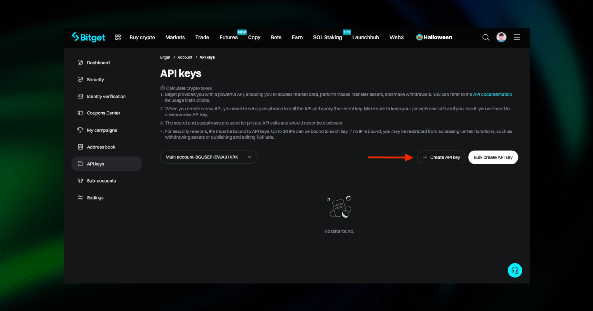 bitget api key 2